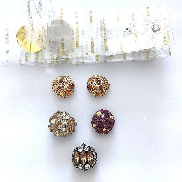 St John Magnetic Rhinestone Replacement Button Cover Lot of 5 NEW - Picture 1 of 3